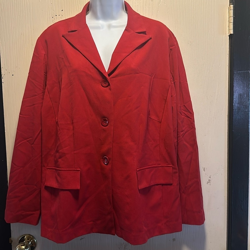Danny Nicole Red Blazer - Women's Plus Size 18W - Classic Statement Piece - Picture 2 of 12
